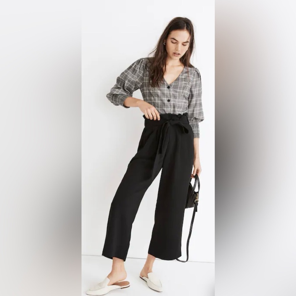 Madewell Pants Size LT Black Wide-Leg Classic